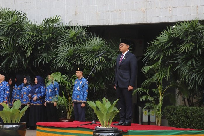 Wakil Menteri Pertanian (Wamentan), Sudaryono saat memimpin upacara Hari Kesaktian Pancasila. (Dok. Kementan)

